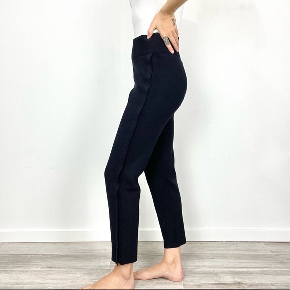 Massimo Dutti Knit Pull-On Trousers Navy Blue Size XS - Picture 2 of 6